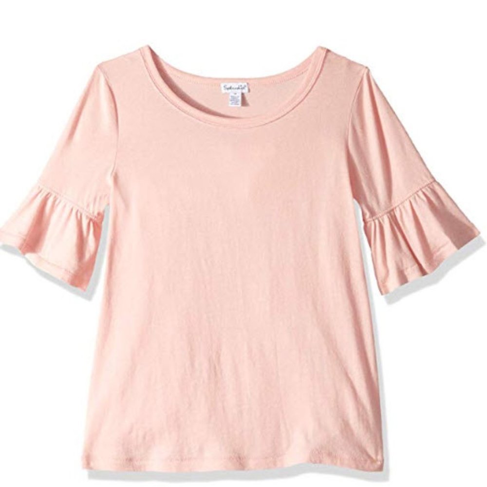 Splendid Girls Ruffle Sleeve Jersey Top